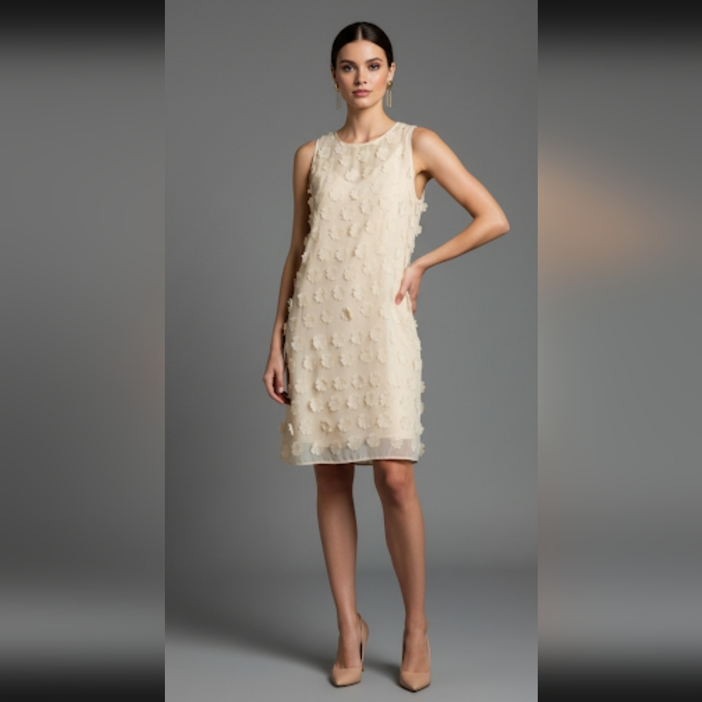 BCBGeneration Ivory Textured Mini Dress